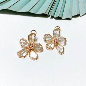 Flower crystal earrings S31